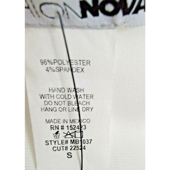 Fashion Nova Bodysuit‎ Size Small Drape Front L/S White Stretch NWT - Picture 5 of 6